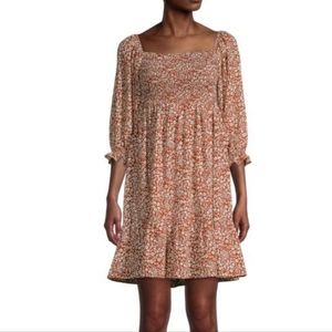 LEA & VIOLA Square-Neck Floral Dress